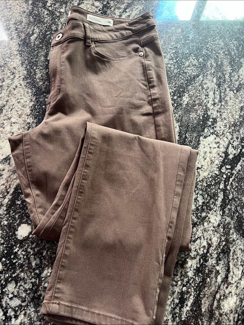 J. Jill Denim Brown Boyfriend Straight- Leg Ankle